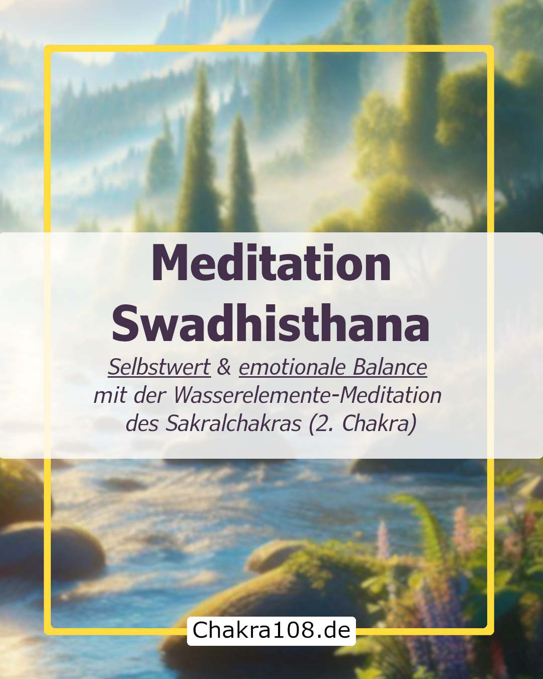 Meditation Swadhisthana - Wasserelement-Meditation - Selbstwert - emotionale Balance