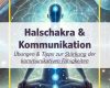 Vishuddha-Chakra und Kommunikation: Man mit leuchtenden Chakren meditiert auf sein Vishuddha-Chakra, das besonders strahlt. Hintergrund: Weltall.