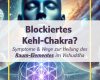 Person mit leuchtendem Vishuddha-Chakra vor Weltraum-Hintergrund